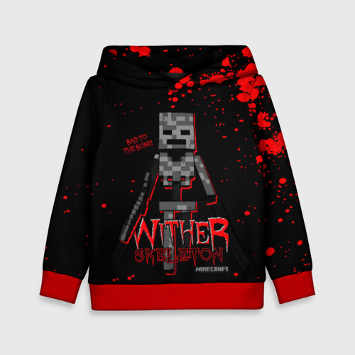 Детская толстовка 3D Wither skeleton, цвет красный