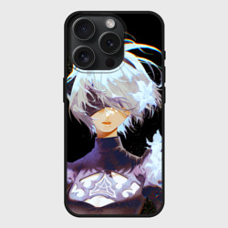 Чехол силиконовый для Apple iPhone 15 Pro матовый Венецианская девушка Nier Automata 2b
