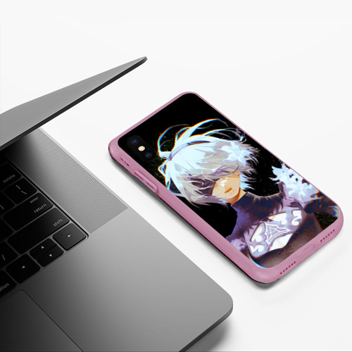 Чехол для iPhone XS Max матовый Венецианская девушка Nier Automata 2b, цвет розовый - фото 5