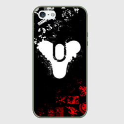 Чехол для iPhone 5/5S матовый Destiny 2 red & white pattern logo