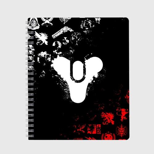 Тетрадь Destiny 2 red & white pattern logo