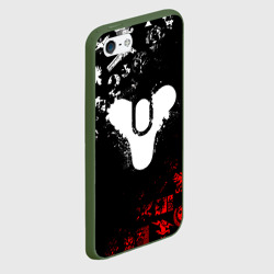 Чехол для iPhone 5/5S матовый Destiny 2 red & white pattern logo - фото 2