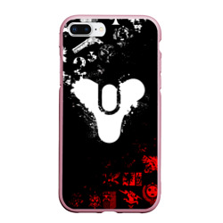 Чехол для iPhone 7Plus/8 Plus матовый Destiny 2 red & white pattern logo