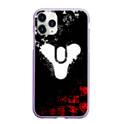 Чехол для iPhone 11 Pro матовый Destiny 2 red & white pattern logo