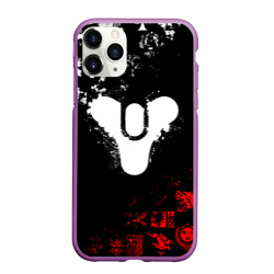 Чехол для iPhone 11 Pro Max матовый Destiny 2 red & white pattern logo