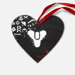 Деревянная игрушка Сердце Destiny 2 red & white pattern logo