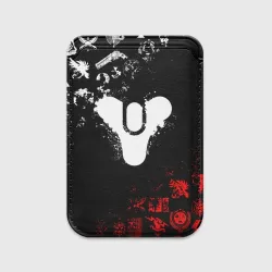 Картхолдер Magsafe магнитный Destiny 2 red & white pattern logo