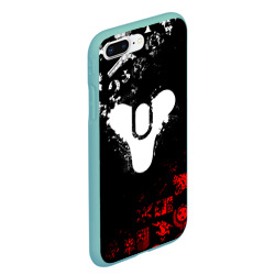 Чехол для iPhone 7Plus/8 Plus матовый Destiny 2 red & white pattern logo - фото 2