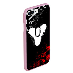 Чехол для iPhone 7Plus/8 Plus матовый Destiny 2 red & white pattern logo - фото 2