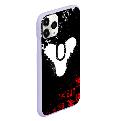 Чехол для iPhone 11 Pro матовый Destiny 2 red & white pattern logo, цвет светло-сиреневый - фото 3