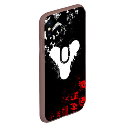 Чехол для iPhone XS Max матовый Destiny 2 red & white pattern logo - фото 2