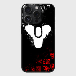 Чехол силиконовый для Apple iPhone 15 Pro матовый Destiny 2 red & white pattern logo