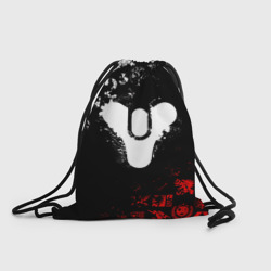 Рюкзак-мешок 3D Destiny 2 red & white pattern logo