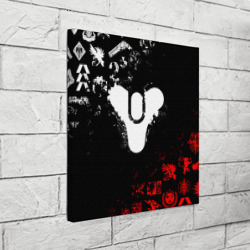 Холст квадратный Destiny 2 red & white pattern logo - фото 2