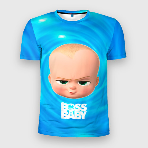 Мужская футболка 3D Slim с принтом Голова Босса молокососа, вид спереди #2