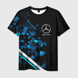 Мужская футболка 3D Mercedes AMG Осколки стекла