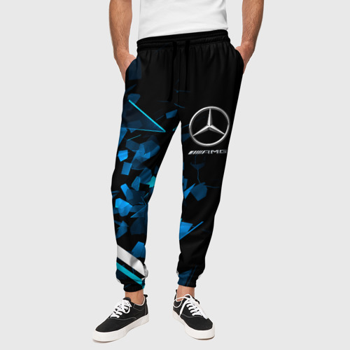 Мужские брюки 3D Mercedes AMG Осколки стекла, цвет 3D печать - фото 4