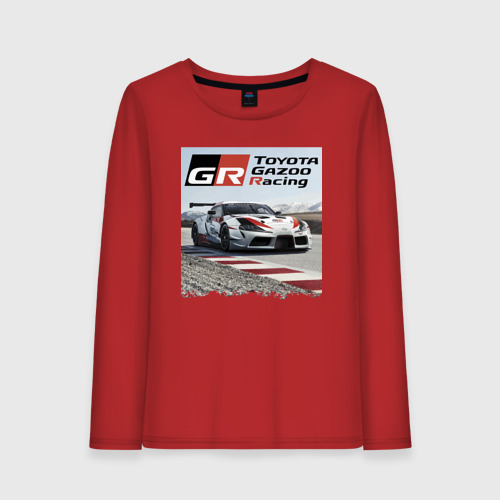 Женский лонгслив хлопок Toyota Gazoo Racing - легендарная спортивная команда, цвет красный