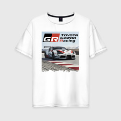 Женская футболка хлопок Oversize Toyota Gazoo Racing - легендарная спортивная команда