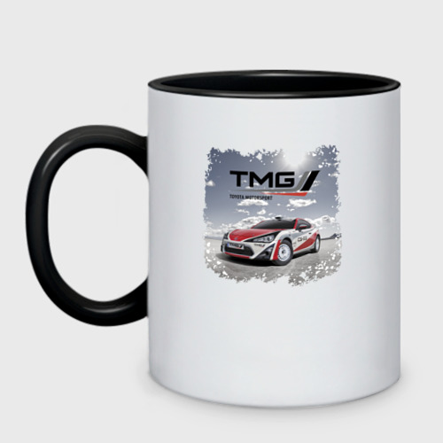 Кружка двухцветная Toyota TMG racing team Germany, цвет белый + черный