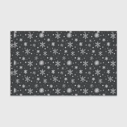 Бумага для упаковки 3D Белые снежинки на сером фоне
