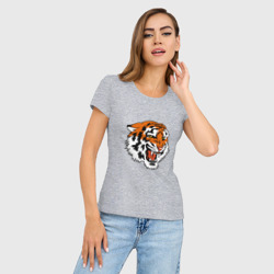 Женская футболка хлопок Slim Smiling Tiger - фото 2
