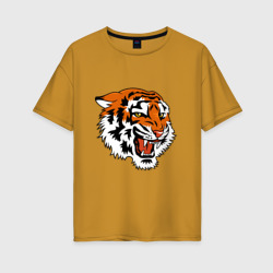 Женская футболка хлопок Oversize Smiling Tiger