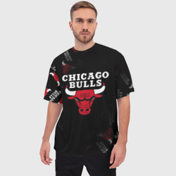 Мужская футболка oversize 3D Чикаго буллс быки Chicago bulls - фото 2