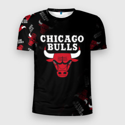 Мужская футболка 3D Slim Чикаго буллс быки Chicago bulls