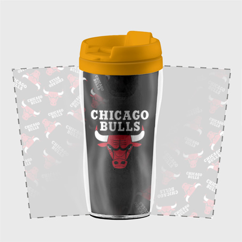 Термокружка-непроливайка Чикаго буллс быки Chicago bulls, цвет желтый - фото 2