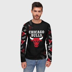 Мужской лонгслив 3D Чикаго буллс быки Chicago bulls - фото 2