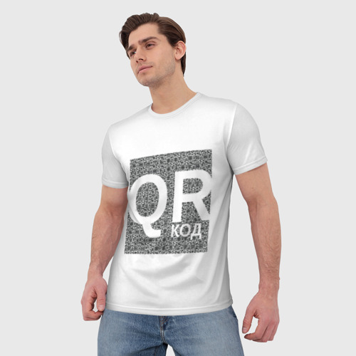 Мужская футболка 3D Полный QR, цвет 3D печать - фото 3
