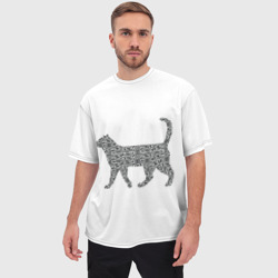 Мужская футболка oversize 3D QR - кот - фото 2