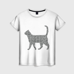 Женская футболка 3D QR - кот