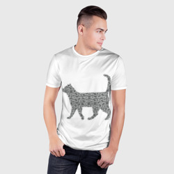 Мужская футболка 3D Slim QR - кот - фото 2
