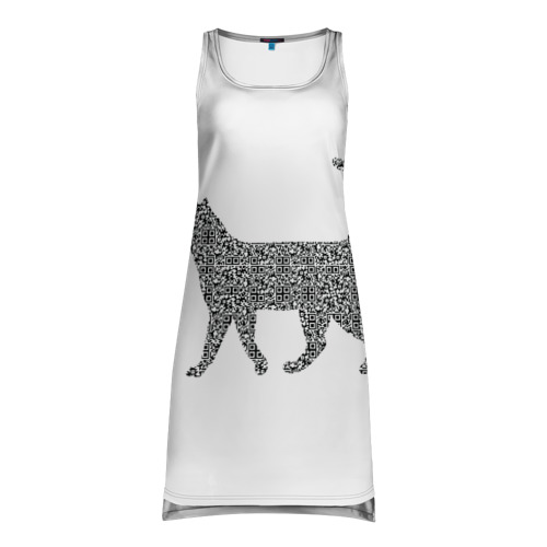 Платье-майка 3D QR - кот, цвет 3D печать
