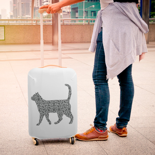 Чехол для чемодана 3D QR - кот, цвет 3D печать - фото 4