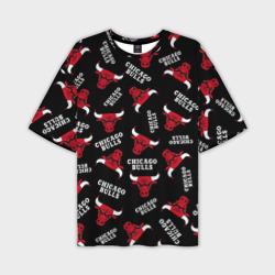 Мужская футболка oversize 3D Chicago bulls быки узор