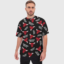 Мужская футболка oversize 3D Chicago bulls быки узор - фото 2