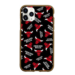 Чехол для iPhone 11 Pro Max матовый Chicago bulls быки узор