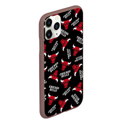 Чехол для iPhone 11 Pro Max матовый Chicago bulls быки узор - фото 2