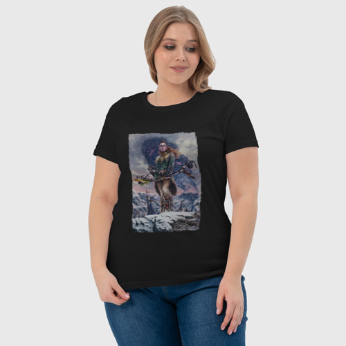 Женская футболка хлопок Aloy horizon Zero Dawn, цвет черный - фото 6