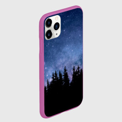 Чехол для iPhone 11 Pro матовый Ночной лес и звезды - фото 2