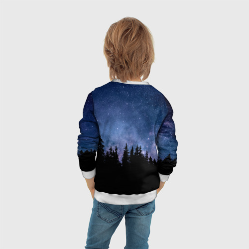 Детский свитшот 3D Ночной лес и звезды, цвет 3D печать - фото 6