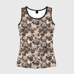Женская майка 3D Мопсы Pugs