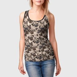 Женская майка 3D Мопсы Pugs - фото 2