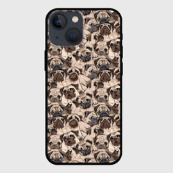 Чехол для iPhone 13 mini Мопсы Pugs