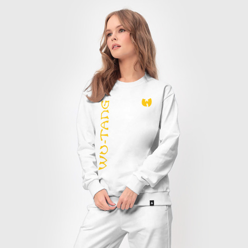 Женский костюм хлопок Wu tang clan logo yellow, цвет белый - фото 5