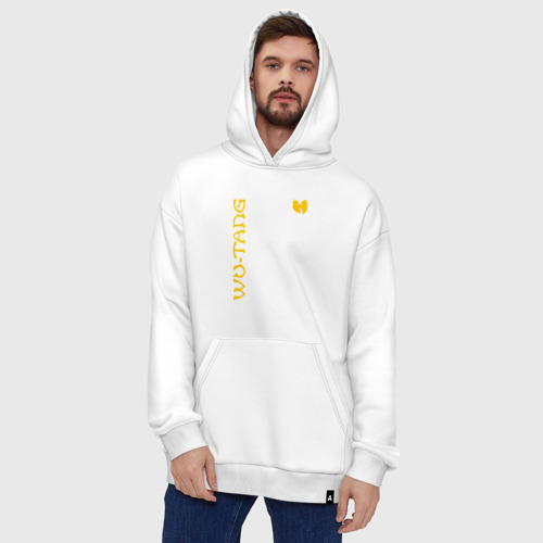 Худи SuperOversize хлопок Wu tang clan logo yellow, цвет белый - фото 5