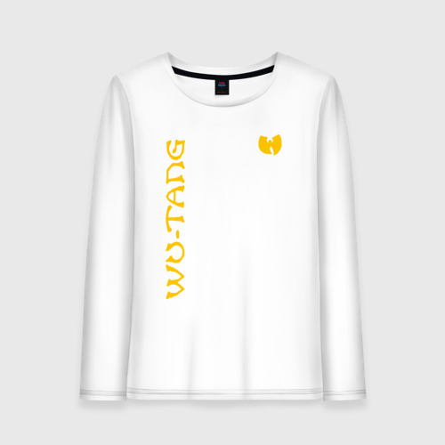 Женский лонгслив хлопок Wu tang clan logo yellow, цвет белый